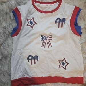 NWOT Red White & Blue Sequin Shirt